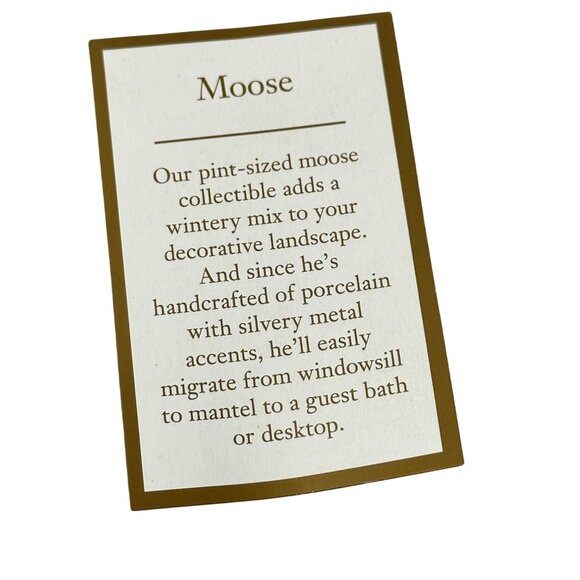 Pier 1 Moose Ornament Silver White Porcelain Holiday Decor Collectible 4.5 In - Picture 7 of 8